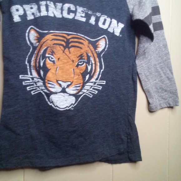 LOL Vintage Princeton Shirt S Graphic T-Shirt 3/4 Sleeve Gray Orange - Picture 6 of 12